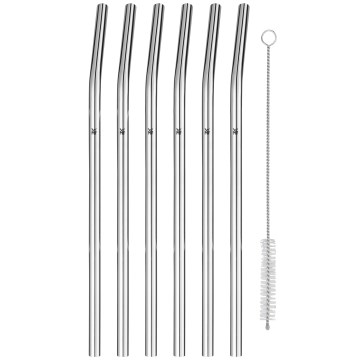 WMF - SET 6x Edelstahl-Strohhalme BARIC + Reinigungsbürste