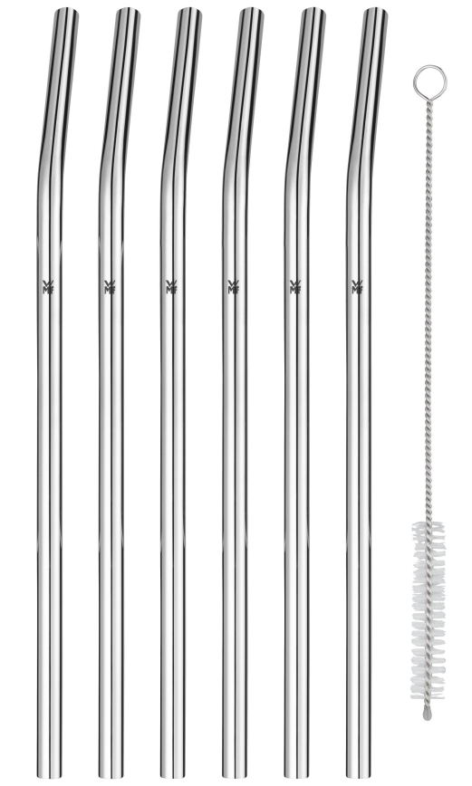 WMF - SET 6x Edelstahl-Strohhalme BARIC + Reinigungsbürste