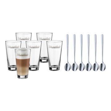 WMF - Set aus Latte Macchiato Gläsern und Löffeln CLEVER & MORE, 6-teilig