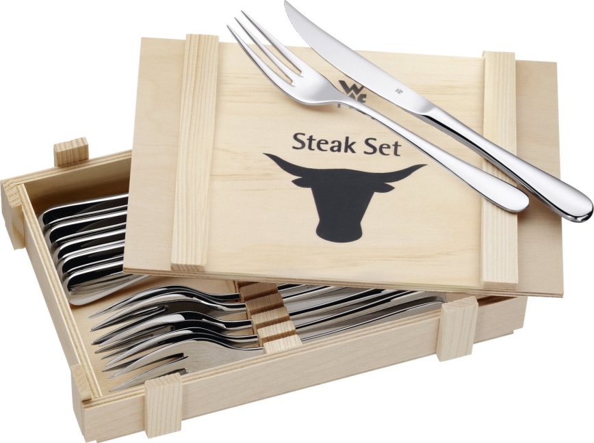 WMF - Steak-Besteckset in einer Holzbox 12ks