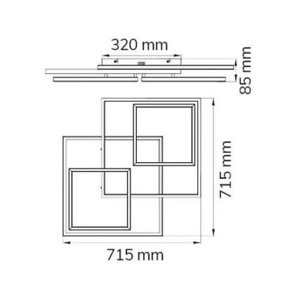 Wofi 10644 - Dimmbare LED-Aufbauleuchte VISO LED/62W/230V