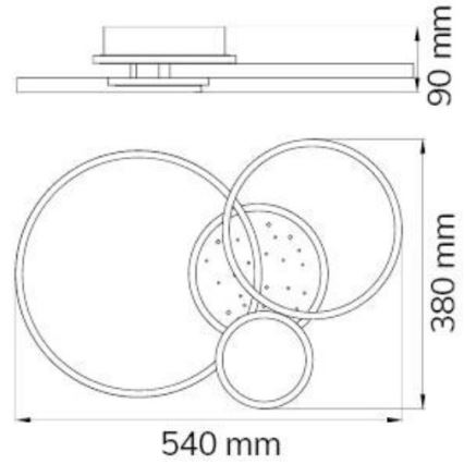 Wofi 11657 – Dimmbare LED-Aufbauleuchte KIAH LED/32,5W/230V 3000K