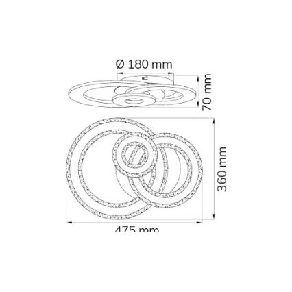 Wofi 11791 – Dimmbare LED-Deckenleuchte RIO LED/24,5W/230V 3000K