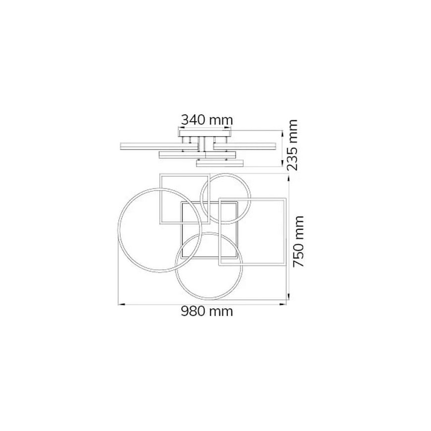 Wofi 11981 - Dimmbare LED-Aufbauleuchte VAASA LED/80W/230V