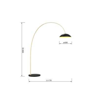 Wofi 3001-104 - Dimmbare LED-Stehlampe ROSCOFF LED/21W/230V schwarz/golden