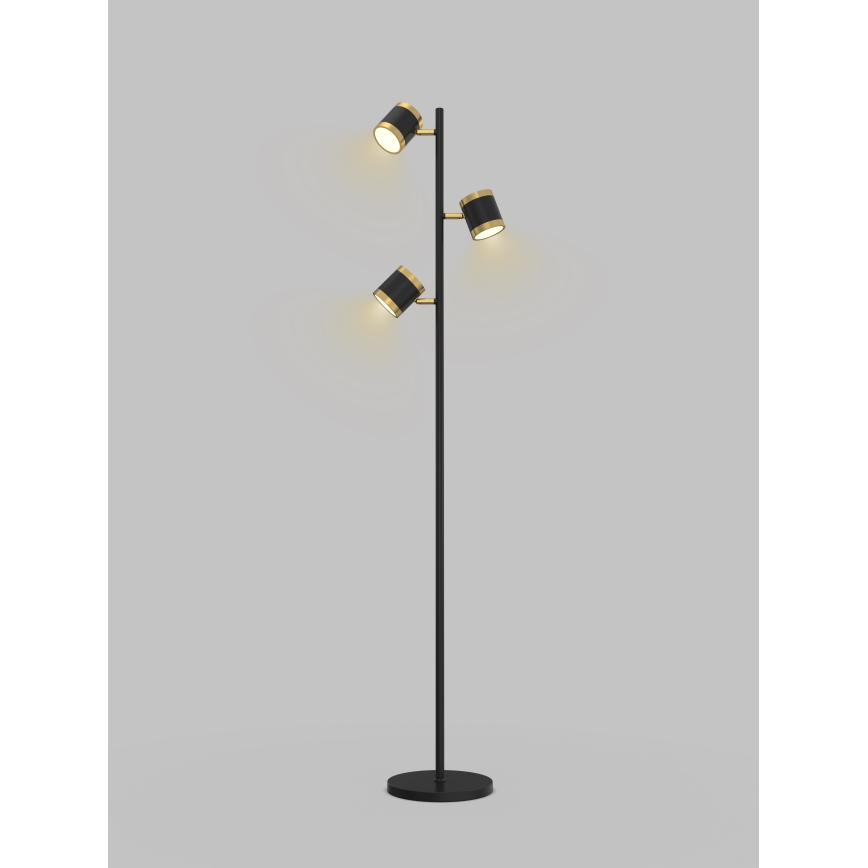 Wofi 3003-304S - Dimmbare LED-Stehlampe TOULOUSE 3xLED/7W/230V schwarz/gold