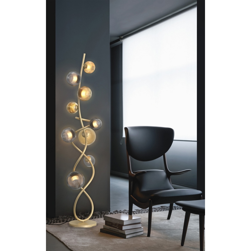 Wofi 3015-904 - LED-Stehlampe METZ 9xG9/3,5W/230V golden/grau