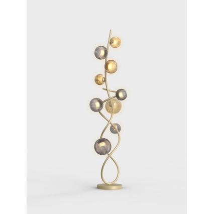 Wofi 3015-904 - LED-Stehlampe METZ 9xG9/3,5W/230V golden/grau