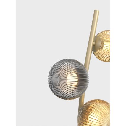 Wofi 3015-904 - LED-Stehlampe METZ 9xG9/3,5W/230V golden/grau