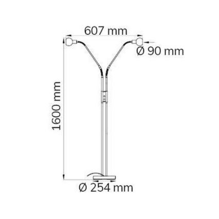 Wofi 307102640000 - Dimmbare LED-Stehlampe NOIS 2xLED/5W/230V