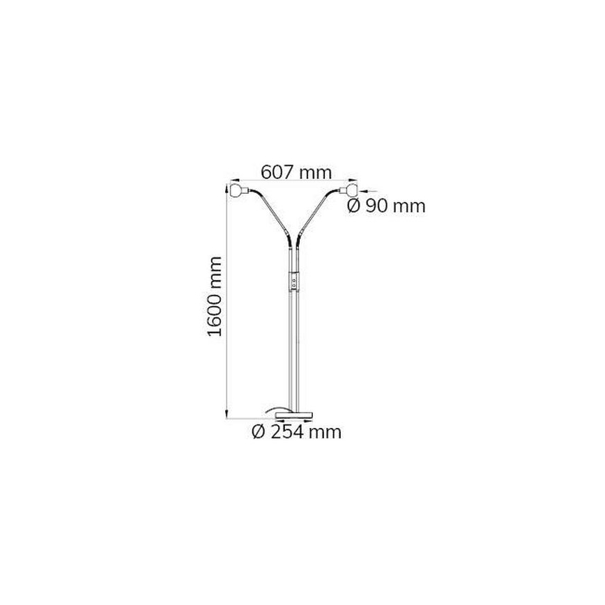 Wofi 307102640000 - Dimmbare LED-Stehlampe NOIS 2xLED/5W/230V