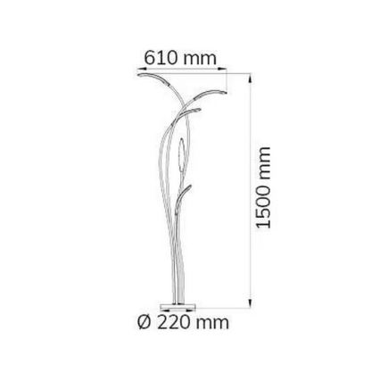 Wofi 3326.05.01.5000 - Dimmbare LED-Stehlampe HAMPTON 5xLED/5,2W/230V + Fernbedienung