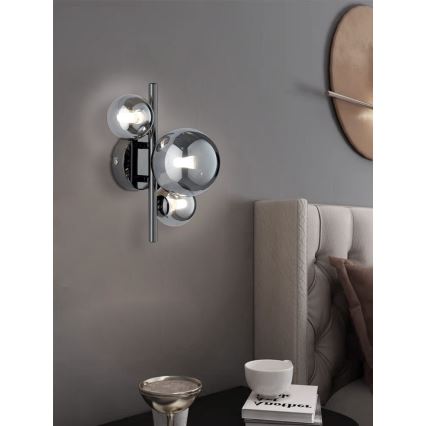 Wofi 4014.03.24.9000 - LED-Wandleuchte VILLA 3xG9/3W/230V schwarz/glänzendes Chrom