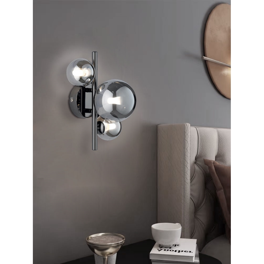 Wofi 4014.03.24.9000 - LED-Wandleuchte VILLA 3xG9/3W/230V schwarz/glänzendes Chrom
