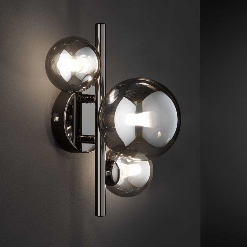 Wofi 4014.03.24.9000 - LED-Wandleuchte VILLA 3xG9/3W/230V schwarz/glänzendes Chrom