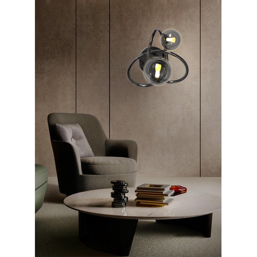 Wofi 4014-205 - LED-Wandleuchte NANCY 2xG9/3,5W/230V schwarz/glänzendes Chrom