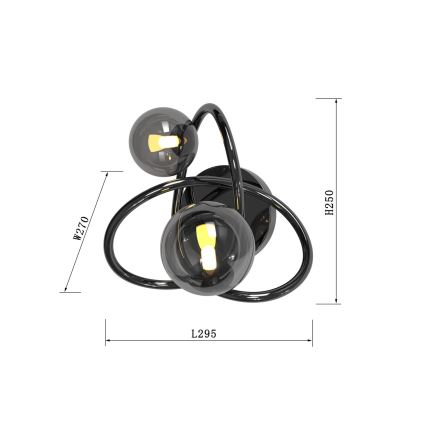 Wofi 4014-205 - LED-Wandleuchte NANCY 2xG9/3,5W/230V schwarz/glänzendes Chrom