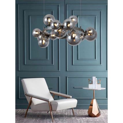 Wofi 5014-1505W - LED-Hängeleuchte an Schnur VILLA 15xG9/3W/230V schwarz