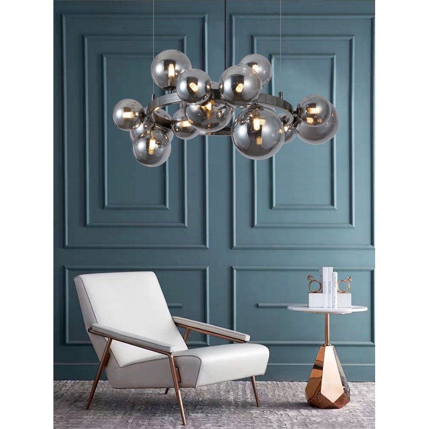 Wofi 5014-1505W - LED-Hängeleuchte an Schnur VILLA 15xG9/3W/230V schwarz