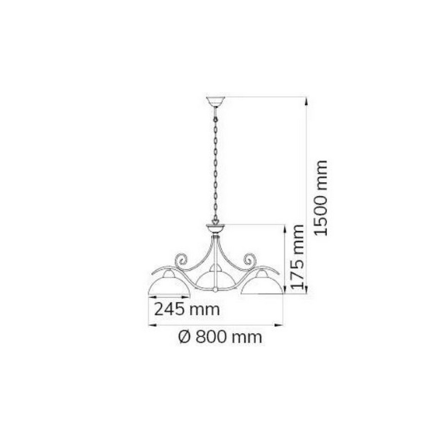 Wofi 5128.03.09.0000 - Hängeleuchte an Kette LACCHINO 3xE27/60W/230V