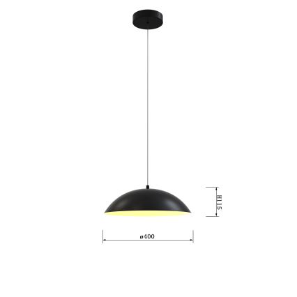 Wofi 6001-104 - Dimmbare LED-Hängeleuchte an Schnur ROSCOFF LED/19W/230V schwarz/golden