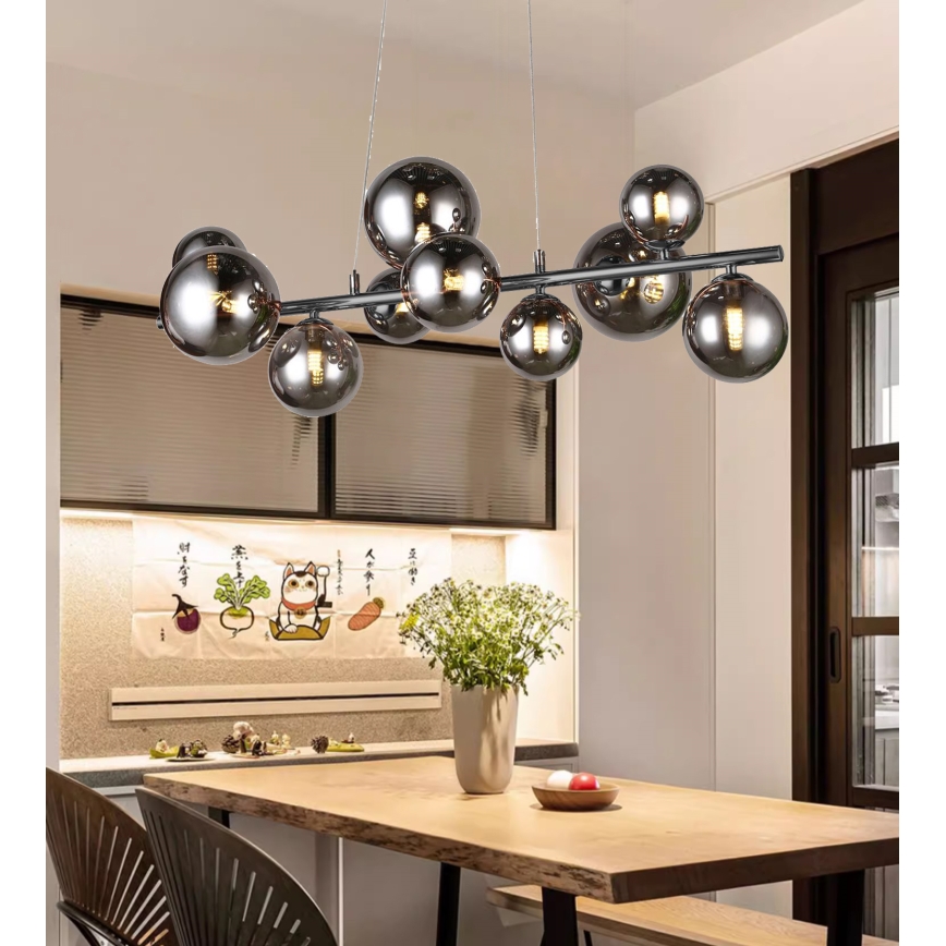 Wofi 6014.10.24.9000 - LED-Hängeleuchte VILLA 10xG9/3W/230V schwarz/glänzendes Chrom