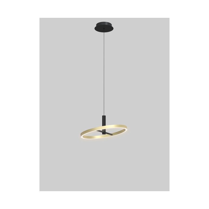 Wofi 6016-104L - LED-dimmbare Pendelleuchte am Seil BREST LED/19W/230V Ø 42 cm schwarz/gold