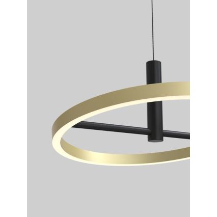 Wofi 6016-104L - LED-dimmbare Pendelleuchte am Seil BREST LED/19W/230V Ø 42 cm schwarz/gold