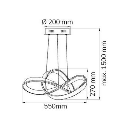 Wofi 6134.01.15.7000 - Dimmbare LED-Hängeleuchte an Schnur INDIGO LED/44W/230V