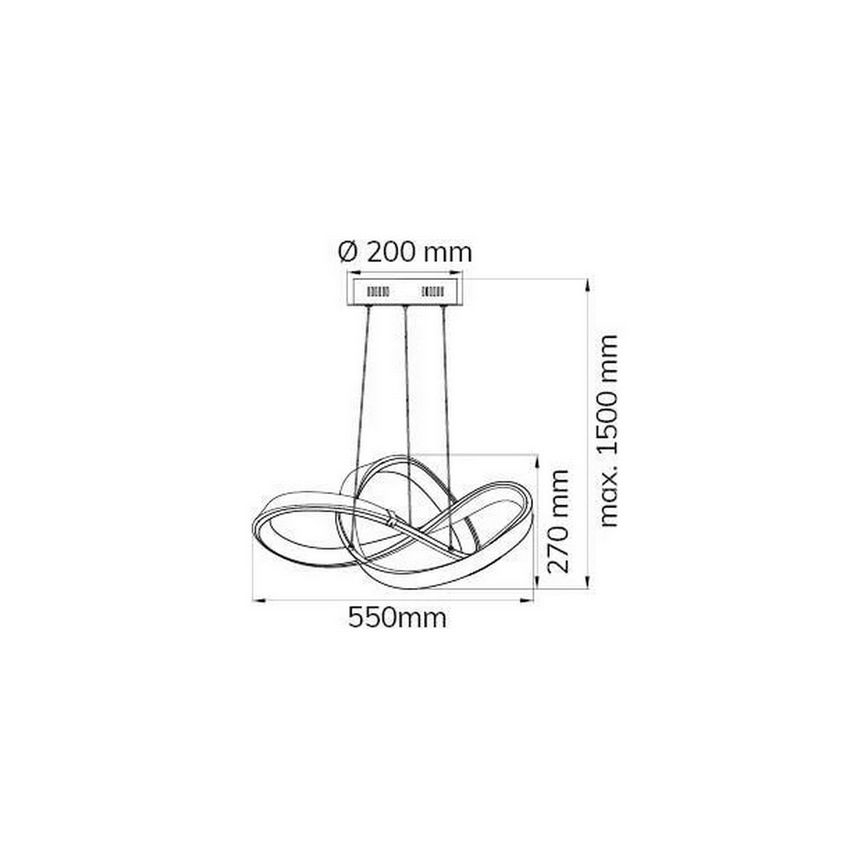 Wofi 6134.01.88.9000 – Dimmbare LED-Hängeleuchte an einer Schnur INDIGO LED/44W/230V