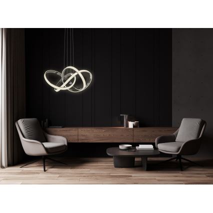 Wofi 6134-105L - Dimmbare LED-Hängeleuchte INDIGO LED/50W/230V schwarz/glänzendes Chrom