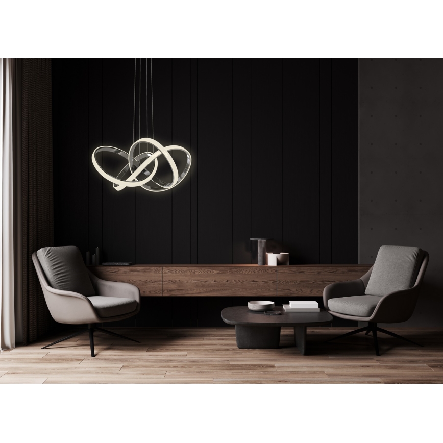 Wofi 6134-105L - Dimmbare LED-Hängeleuchte INDIGO LED/50W/230V schwarz/glänzendes Chrom