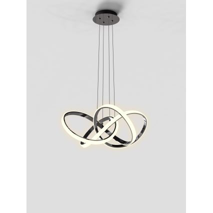 Wofi 6134-105L - Dimmbare LED-Hängeleuchte INDIGO LED/50W/230V schwarz/glänzendes Chrom