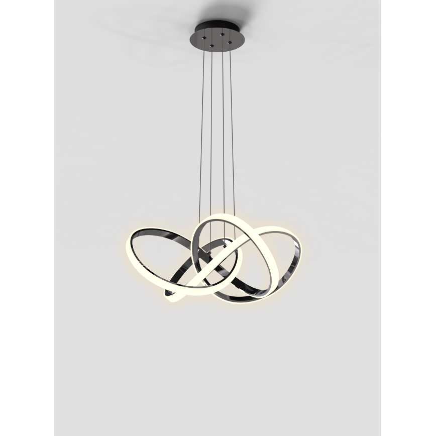 Wofi 6134-105L - Dimmbare LED-Hängeleuchte INDIGO LED/50W/230V schwarz/glänzendes Chrom