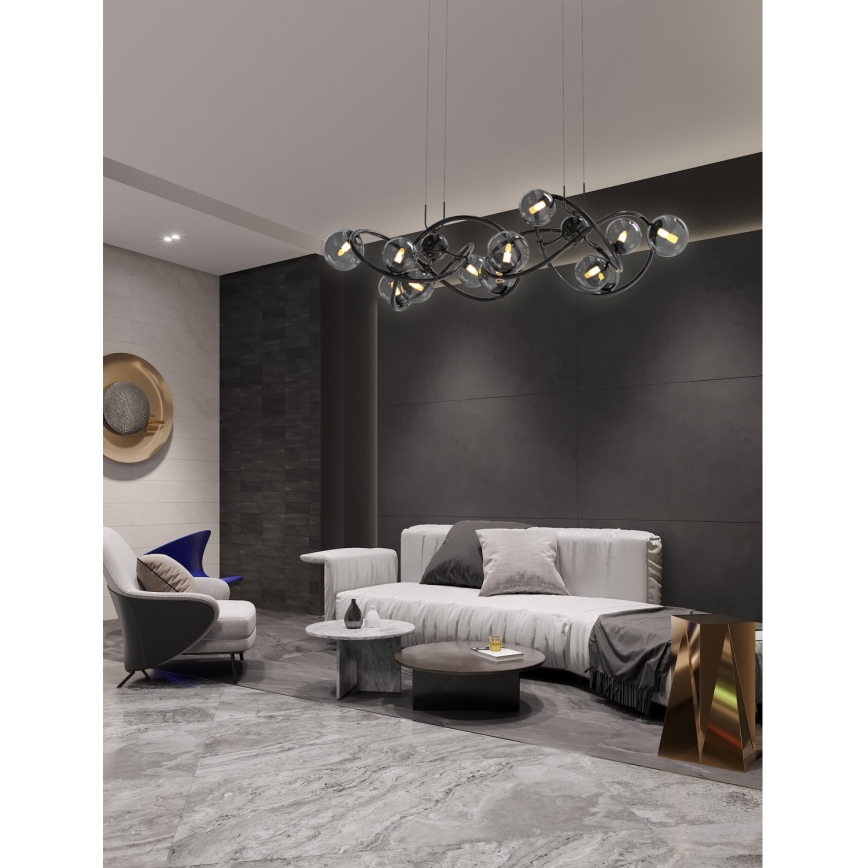 Wofi 7014-1405 - LED-Hängeleuchte NANCY 14xG9/3,5W/230V schwarz/glänzendes Chrom
