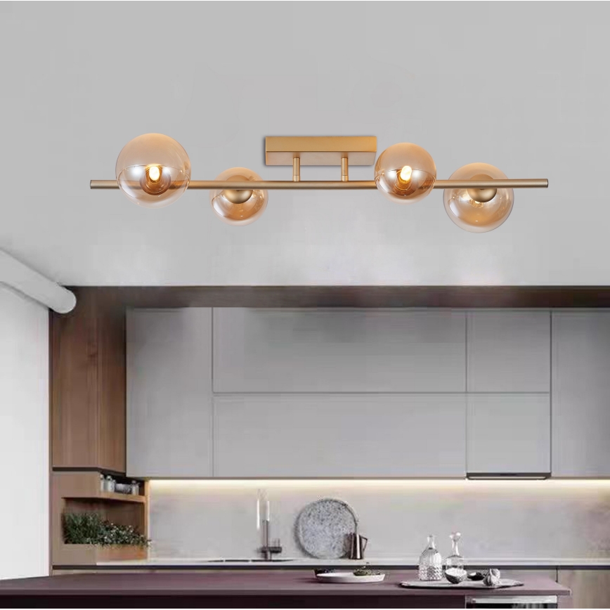 Wofi 7014-401W - LED-Aufbauleuchte VILLA 4xG9/3W/230V golden
