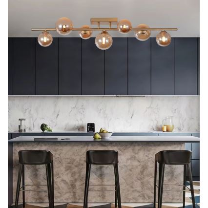 Wofi 7014-701W - LED-Aufbauleuchte VILLA 7xG9/3W/230V golden