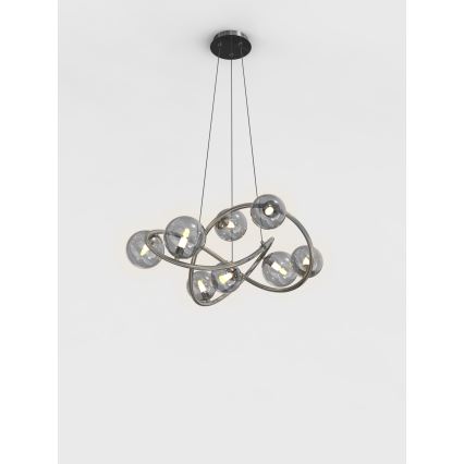 Wofi 7014-805 - LED-Hängeleuchte NANCY 8xG9/3,5W/230V schwarz/glänzendes Chrom