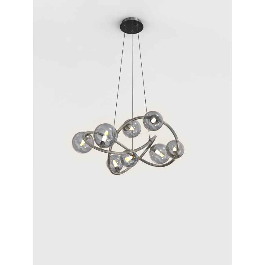 Wofi 7014-805 - LED-Hängeleuchte NANCY 8xG9/3,5W/230V schwarz/glänzendes Chrom