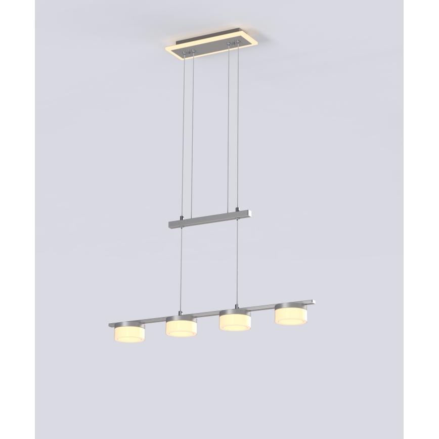 Wofi 7054-503 - Dimmbare LED-Hängeleuchte an Schnur JESSE LED/21W/230V mattes Chrom
