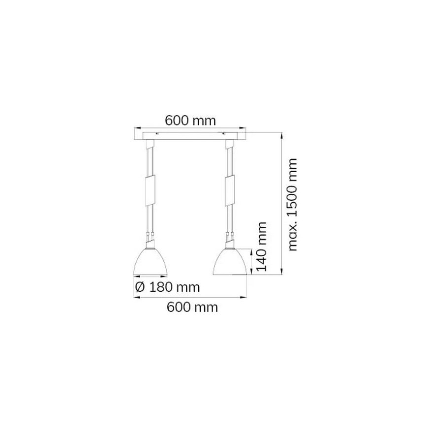Wofi 7722.02.64.0006 - LED-Hängeleuchte an Schnur SAVANNAH 2xE14/5,5W/230V