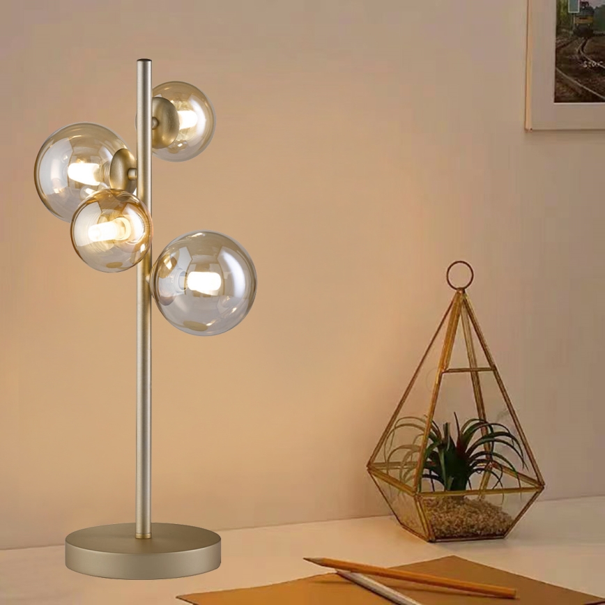 Wofi 8014.04.14.9000 - LED Tischlampe VILLA 4xG9/3W/230V goldfarben