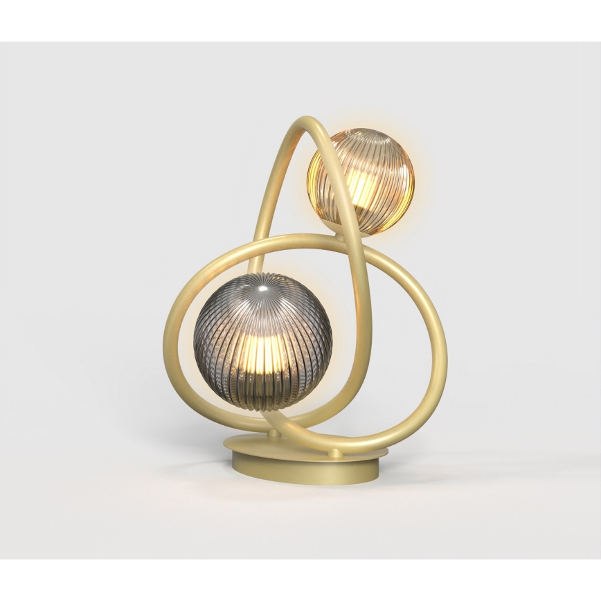 Wofi 8015-204 - LED-Tischlampe METZ 2xG9/3,5W/230V golden/grau