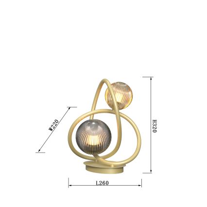 Wofi 8015-204 - LED-Tischlampe METZ 2xG9/3,5W/230V golden/grau