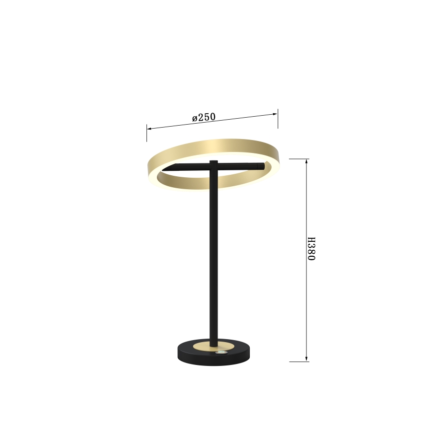 Wofi 8016-104 - Dimmbare LED-Lampe mit Touch-Funktion BREST LED/10,5W/230V schwarz/golden