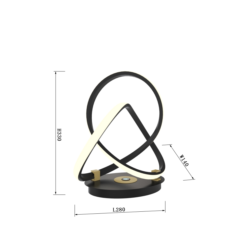 Wofi 8134-104 - Dimmbare LED-Tischlampe mit Touch-Funktion INDIGO LED/10,5W/230V schwarz/golden