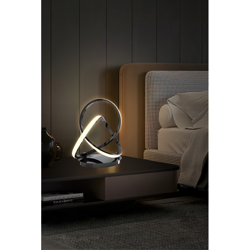 Wofi 8134-105 - Dimmbare LED-Tischleuchte mit Touch-Funktion INDIGO LED/10,5W/230V schwarz/glänzendes Chrom
