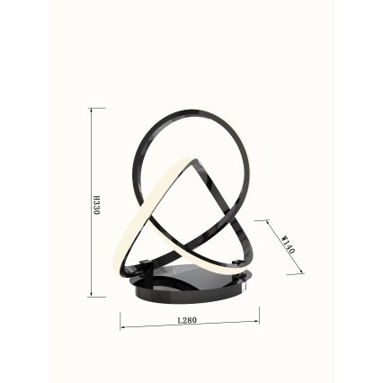 Wofi 8134-105 - Dimmbare LED-Tischleuchte mit Touch-Funktion INDIGO LED/10,5W/230V schwarz/glänzendes Chrom