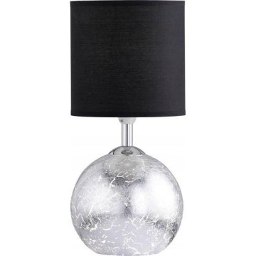 Wofi 8149.02.70.6010 - Tischlampe CARMEN 1xE14/40W/230V schwarz/silber