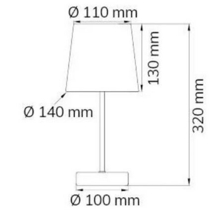 Wofi 8324.01.50.0000 - Tischlampe CESENA 1xE14/42W/230V grau